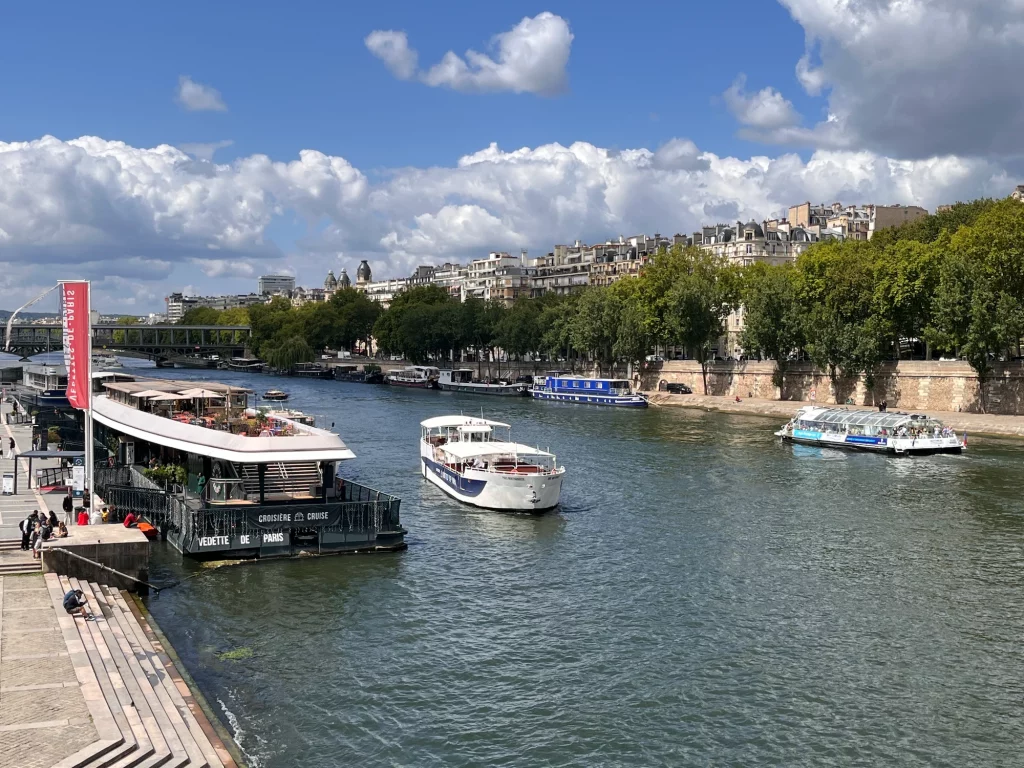 River seine in Paris with bateaux mouches