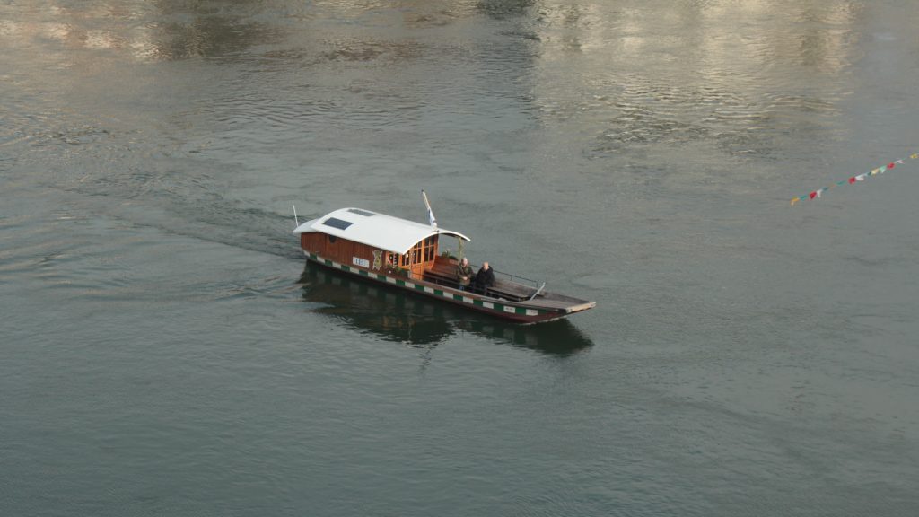 Ferry Basel across the Rhine in Switzerland