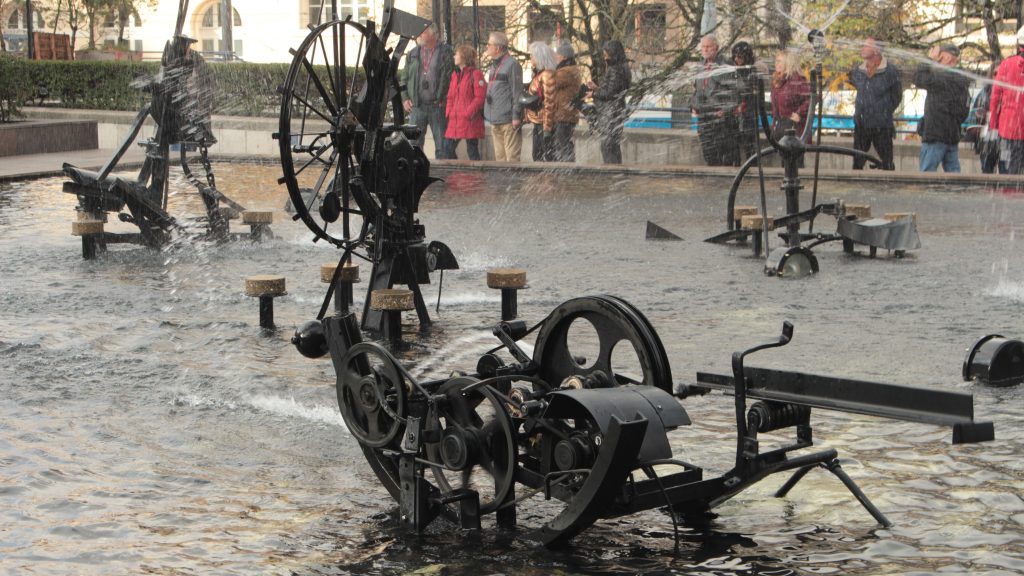 Tinguely fountain or carnival fountain in Basel Switzerland