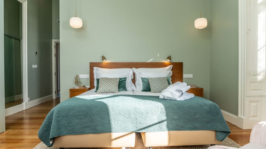 A beautifully decorated ruoom at the 1905 Zino's Palace hotel in Madeira, a good place to go in Europe in January