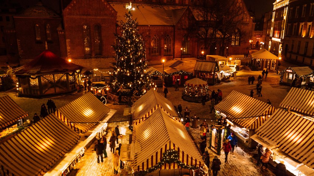 Christmas market in Riga Lithuania