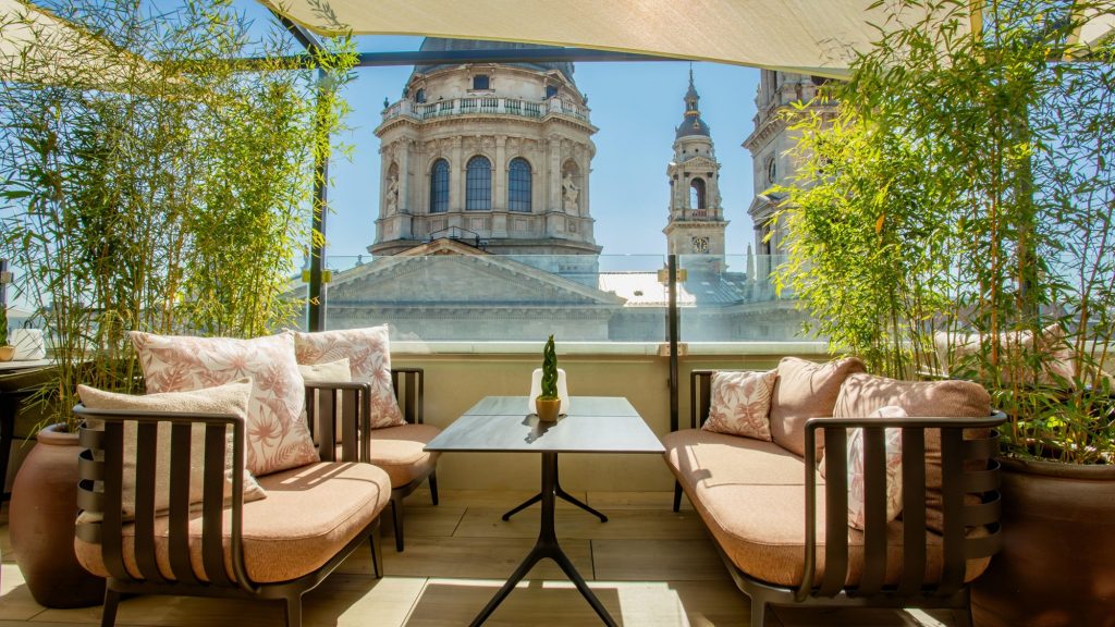 Rooftop bar in Budapest