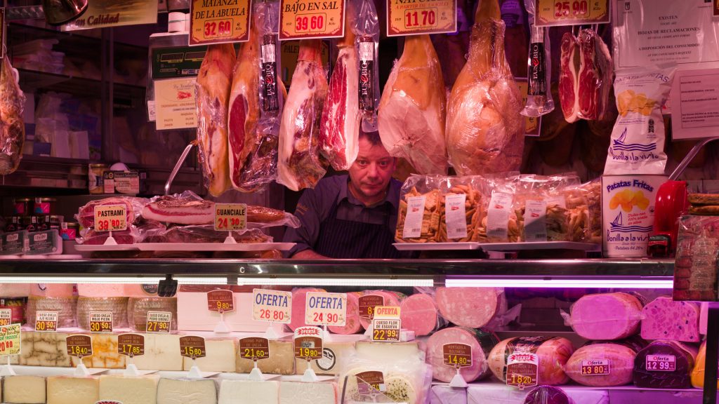 Mercado Maravillas - Cheese and ham part of my Markets in Madrid tour