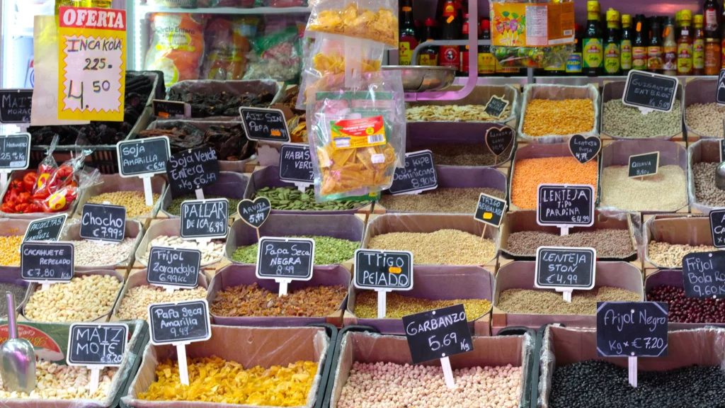 Lentils on a Markets in Madrid
