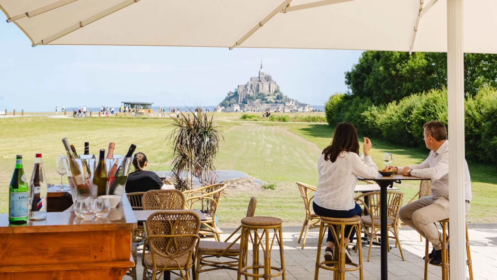 View from the Relais Saint-Michel Hotel to the Mont St Michel