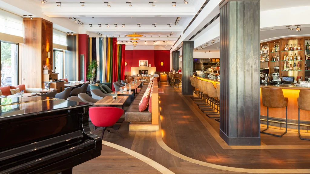 Oriana Berlin Hotel photo of the bar to illustrate good places to go in Europe in June