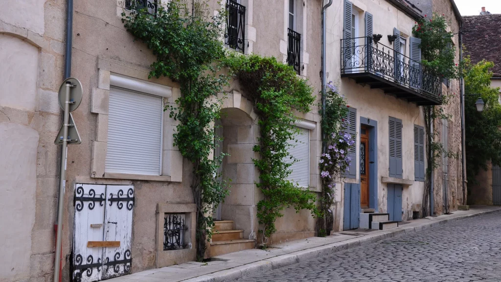 Small cobbled street in Avallon, Burgundy