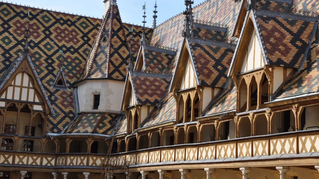 The roof of the Hotel de Dieu - Hospices de Beaune France