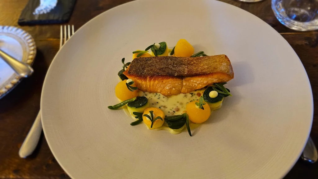 Trout main course - The Peacock at Rowsley