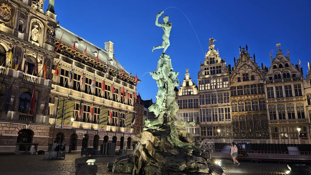 Brabo Fountain in the Grote Markt Antwerp